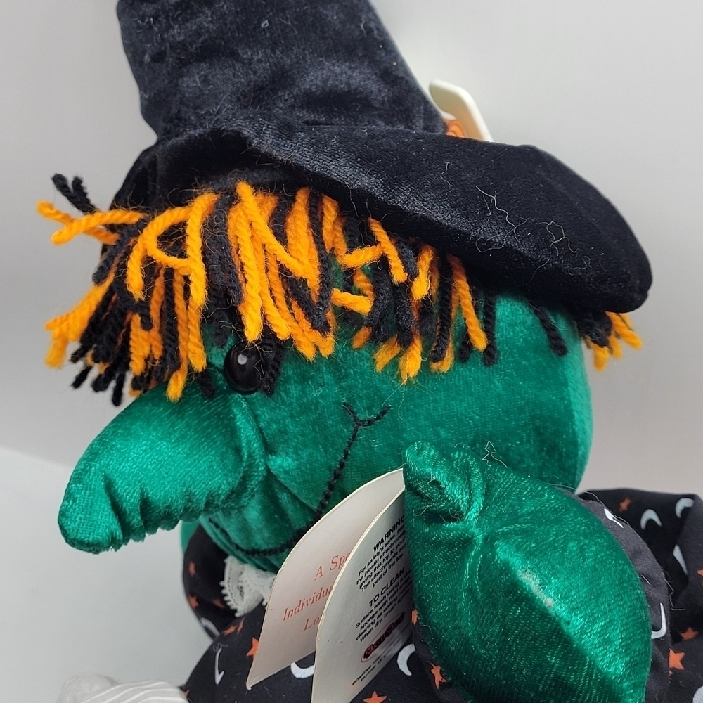 Vintage DanDee Sitting Halloween Witch 14" Plush Stuffed Toy Rare With Tag - Picture 6 of 8